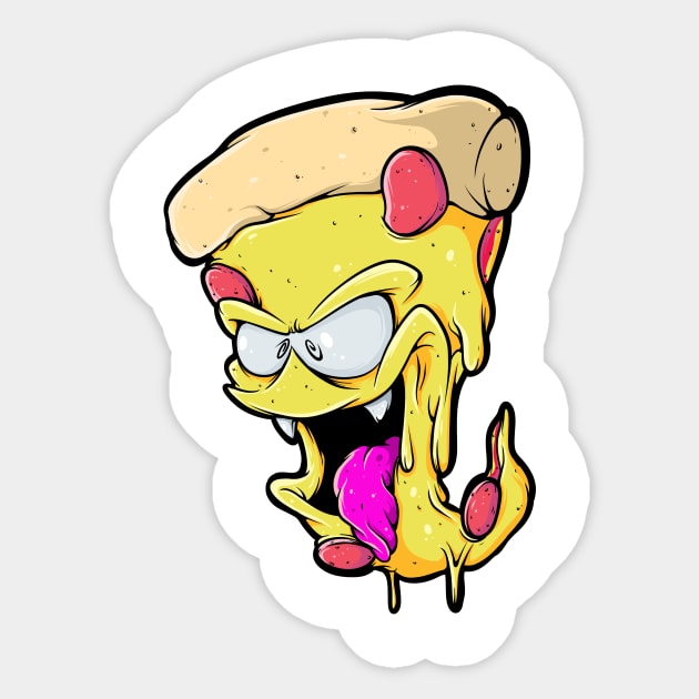 Pepperoni Pizza Monster Slice Sticker by SWIFTYSPADE